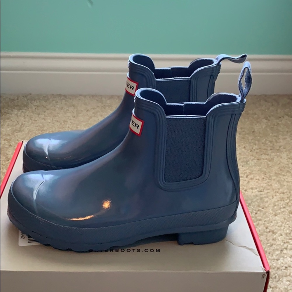 Hunter | Chelsea Ankle Rain Boots | Size 7 | Grey Blue - Picture 5 of 9